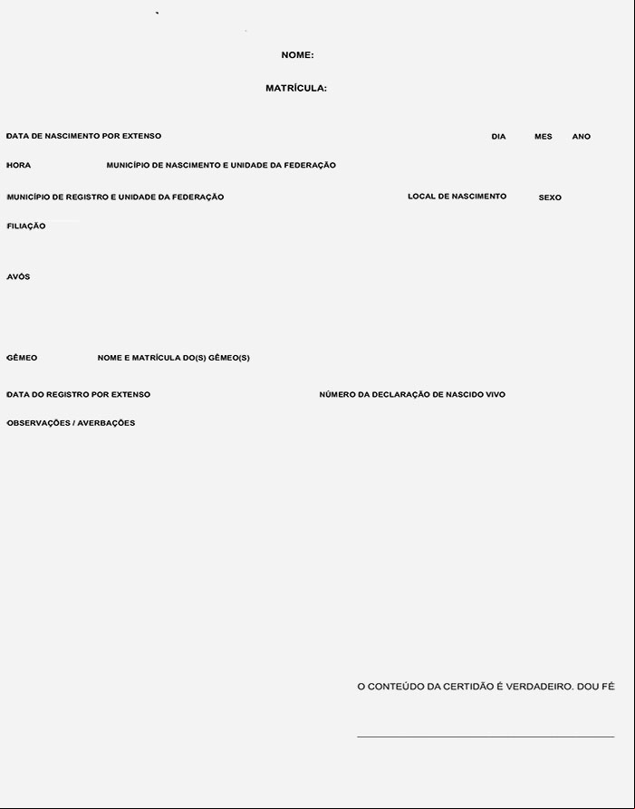 Certidão de Nascimento