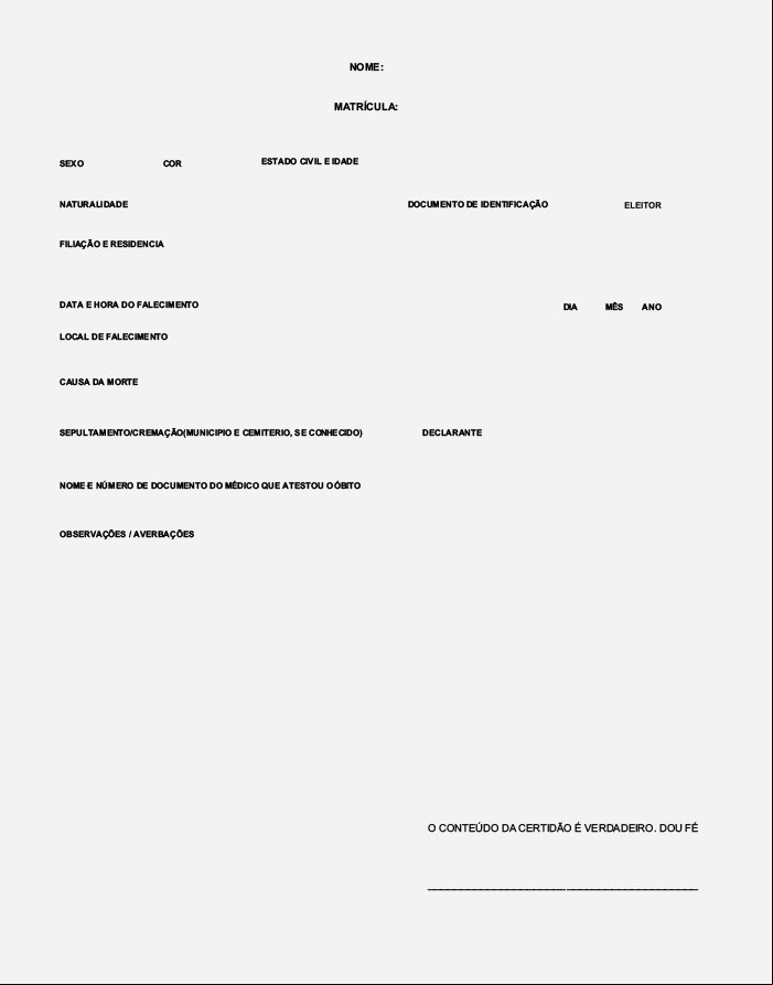 Certidão de Óbito